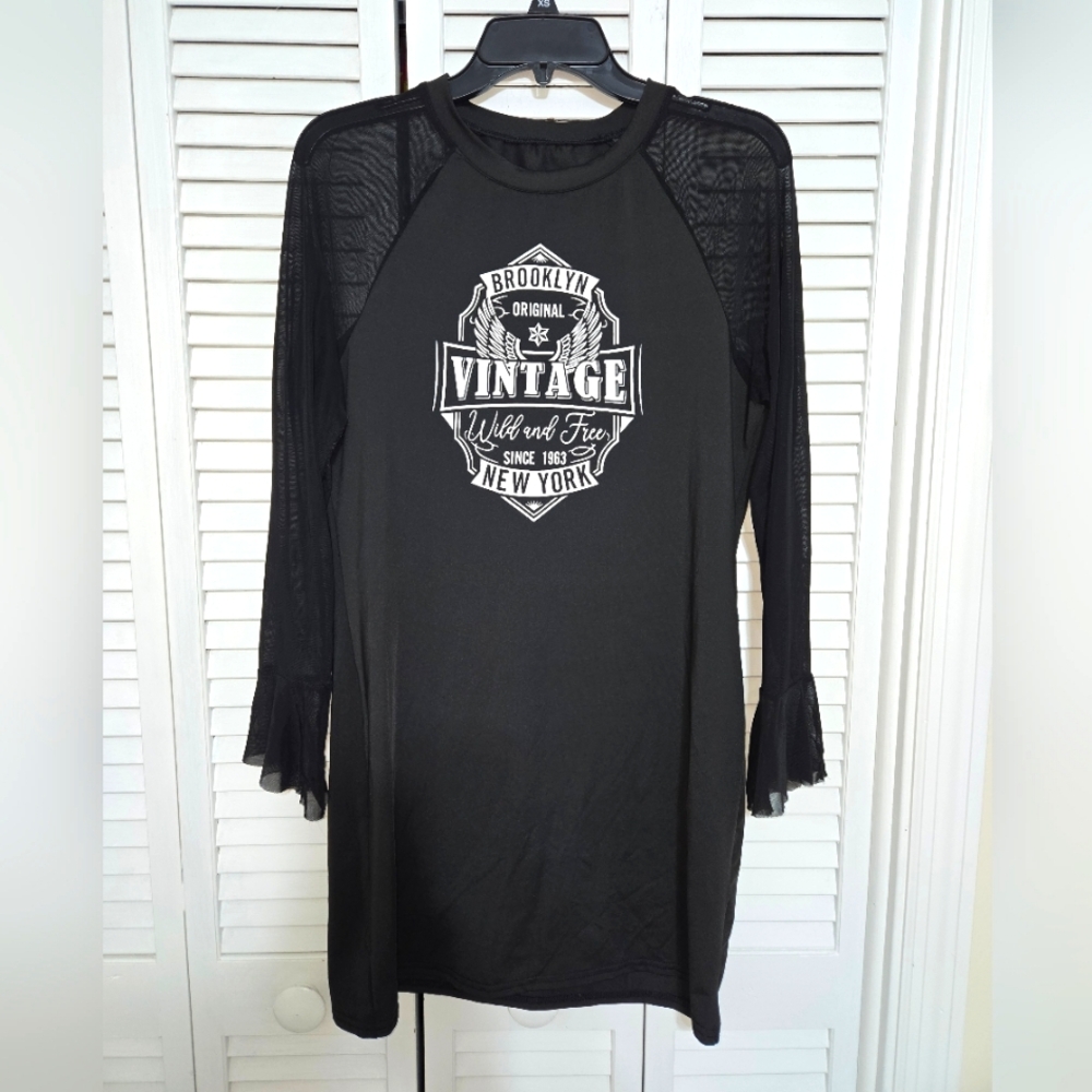 Women's XL Sheer Sleeve Bodycon Dress